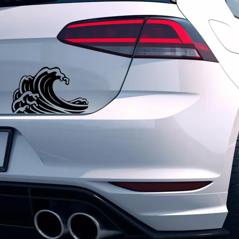 Ocean Wave Car Stickers For Wi - Outdoor Adventure Words ulasan dan harga