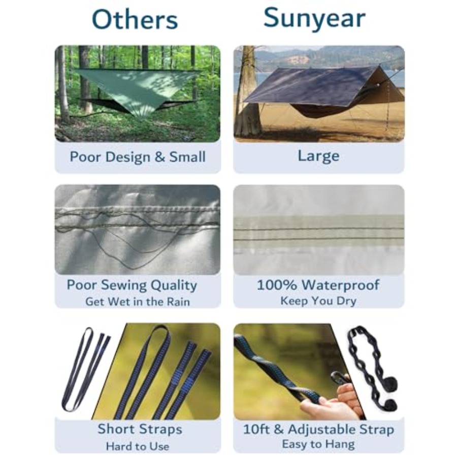 Portable Camping Hammock with  - Hammock Rain Tarp ulasan dan harga