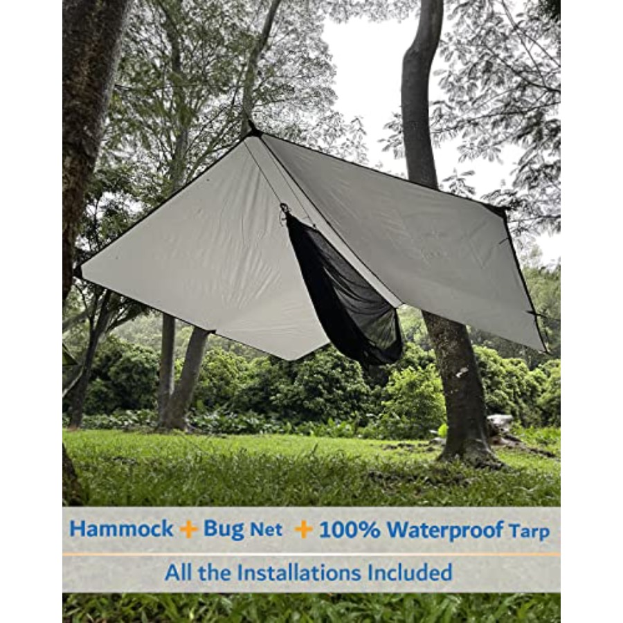 Portable Camping Hammock with  - Hammock Rain Tarp ulasan dan harga