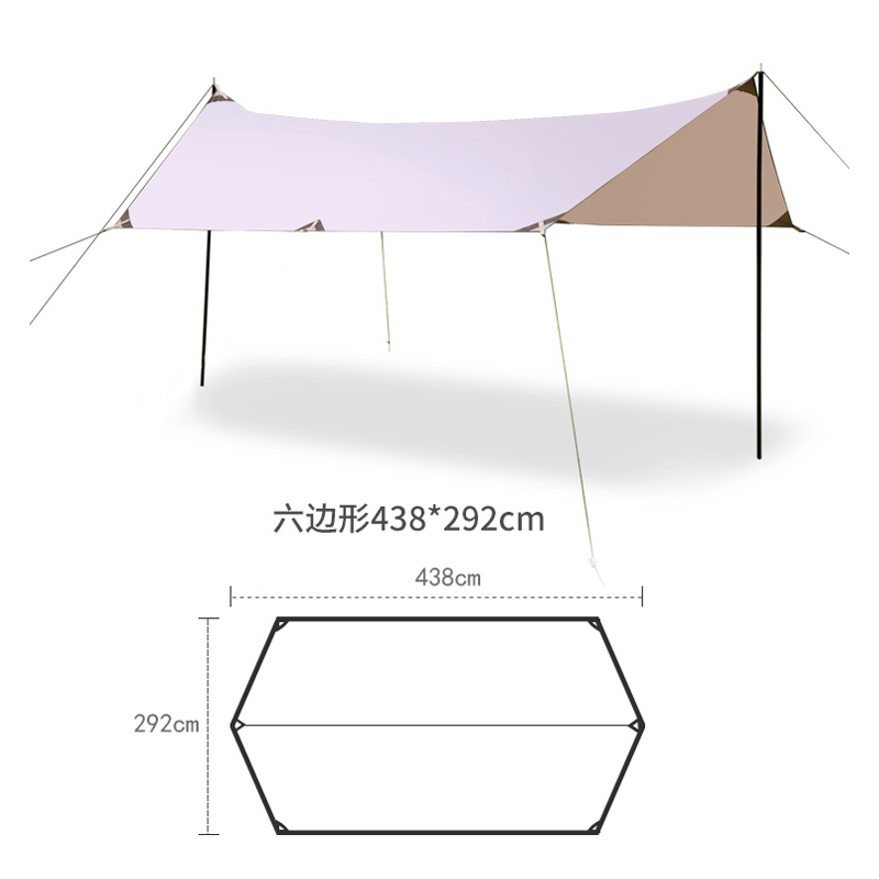 438*292cm Hexagon 100% Waterpr - Hammock Rain Tarp ulasan dan harga