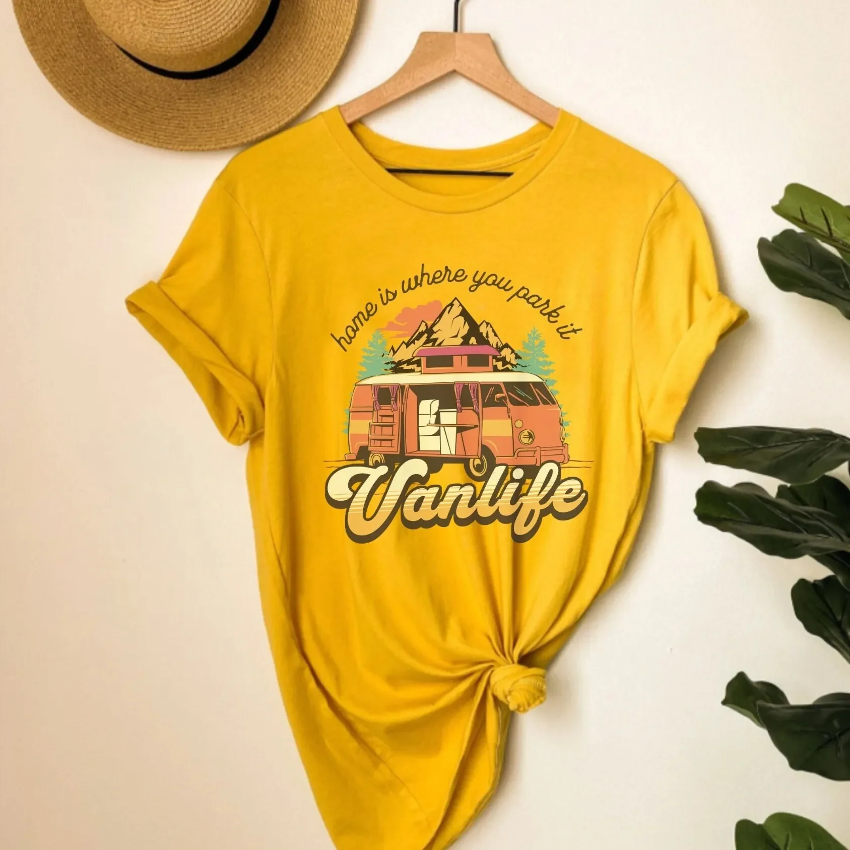 Vanlife T Shirt Van Camping Ad - Outdoor Adventure Girls ulasan dan harga