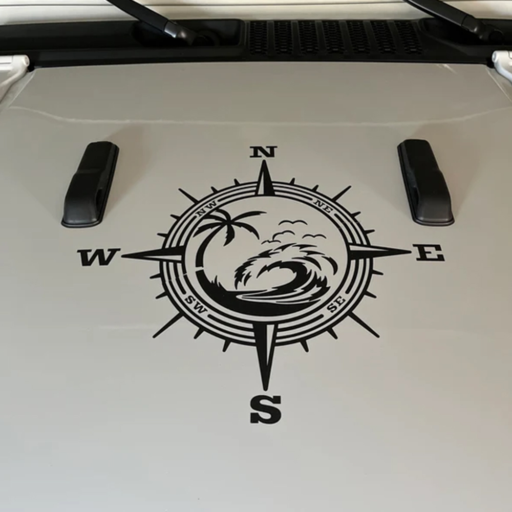 Nautical Compass Palm Tree Wav - Outdoor Adventure Words ulasan dan harga
